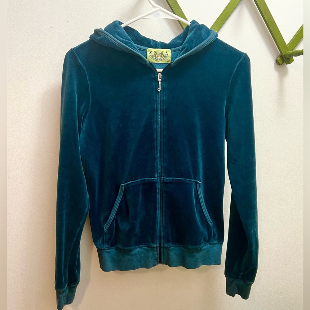 Early 00s Vintage ⚜️ Juicy Couture Velour Zip-Up Hoodie